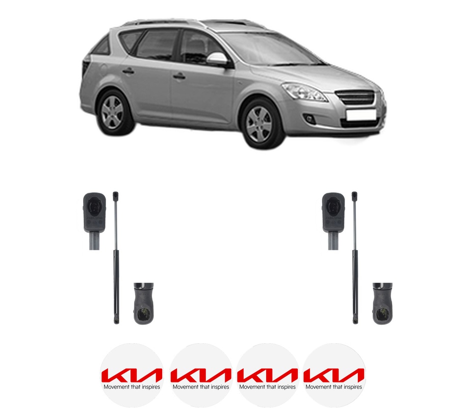 Set amortizoare portbagaj haion pentru KIA CEE'D SW (ED) din 2007-2012, 2 bucati, MAGNUM TECHNOLOGY, 4 stickere auto KIA