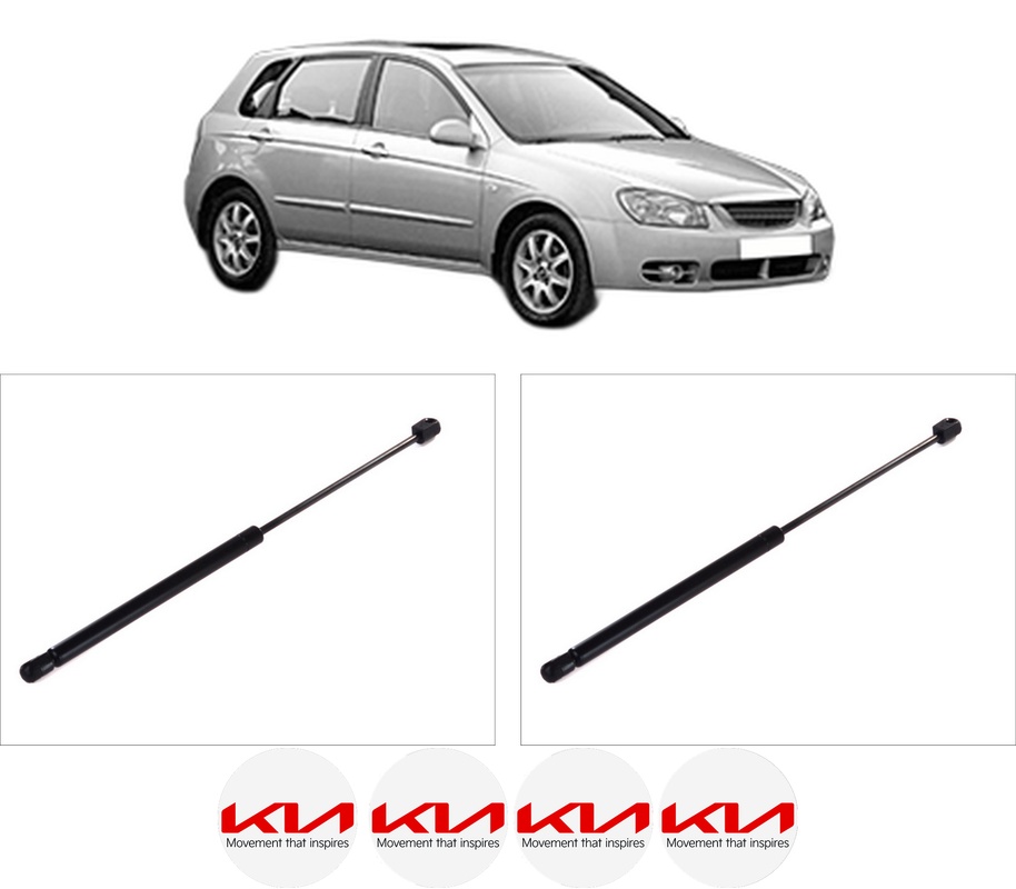 Set amortizoare portbagaj haion pentru KIA CERATO I Hatchback (LD) din 2004-2009, 2 bucati, KROSNO, 4 stickere auto KIA