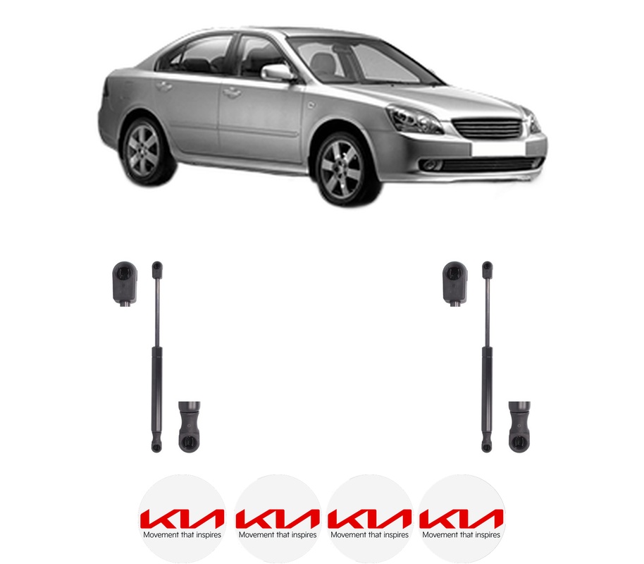 Set amortizoare portbagaj haion pentru KIA MAGENTIS II (MG) din 2005-2010, 2 bucati, KROSNO, 4 stickere auto KIA