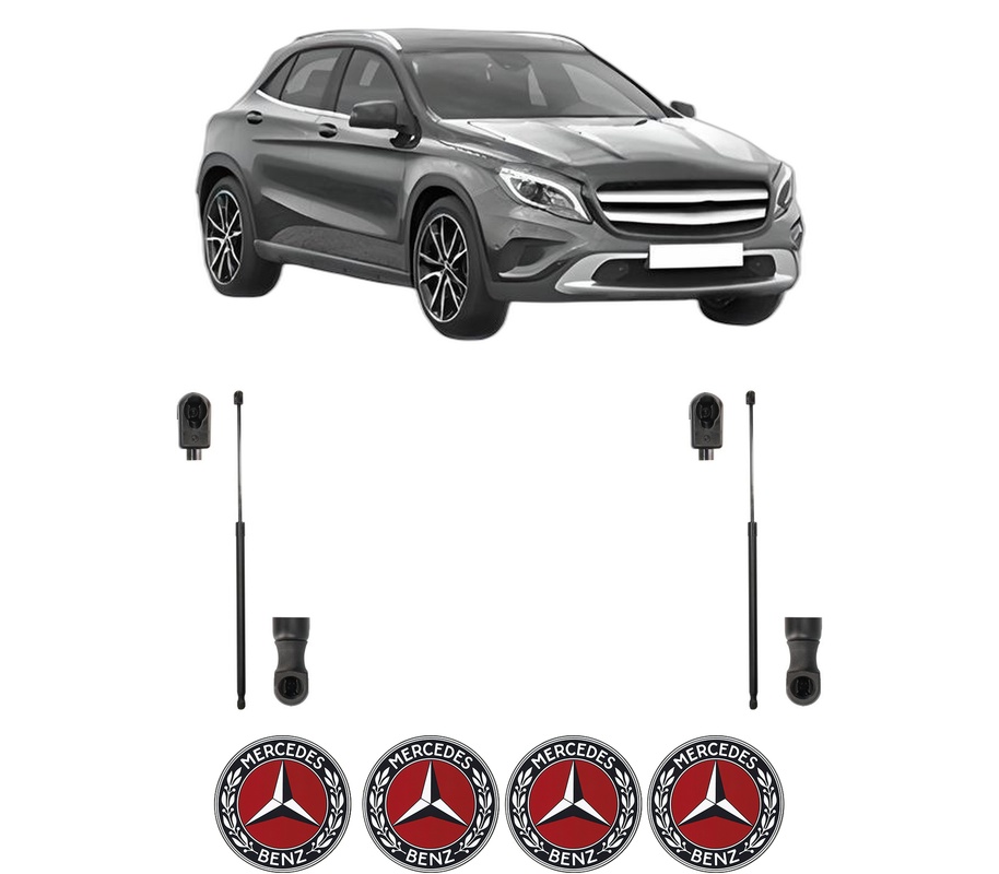 Set amortizoare portbagaj haion pentru MERCEDES-BENZ GLA-CLASS (X156) din 2013-2019, 2 bucati, KROSNO, 4 stickere auto MERCEDES-BENZ