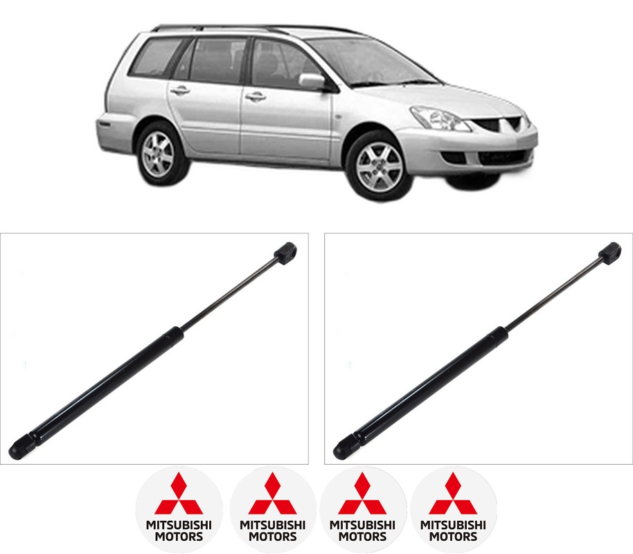 Set amortizoare portbagaj haion pentru MITSUBISHI LANCER VII Estate (CS_W, CT_W) din 2003-2008, 2 bucati, KROSNO, 4 stickere auto MITSUBISHI