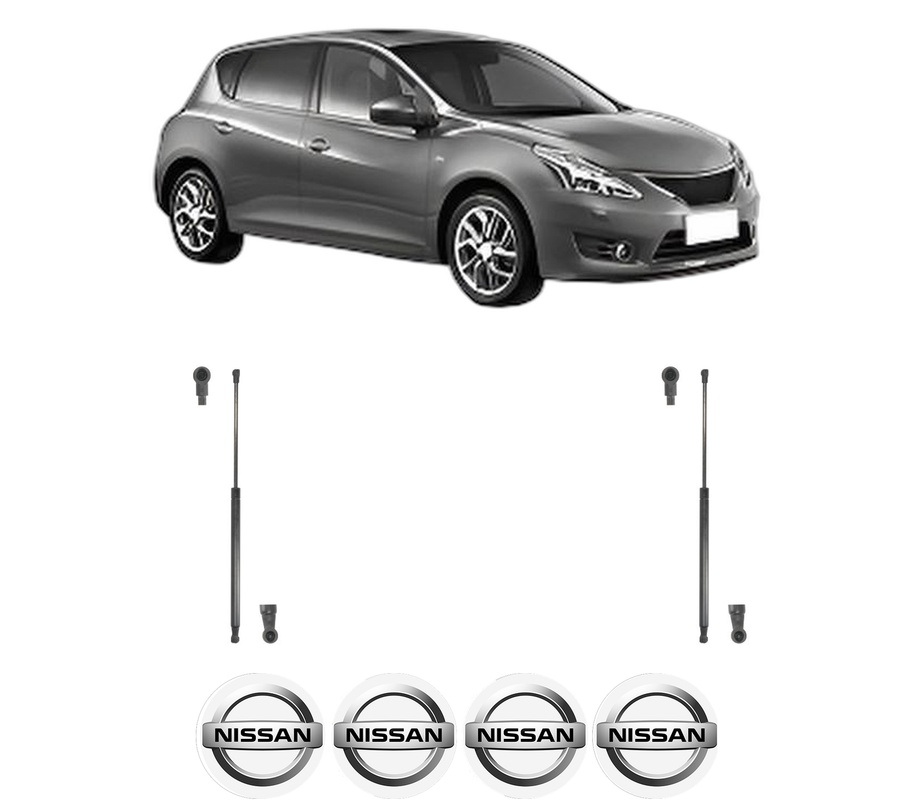Set amortizoare portbagaj haion pentru NISSAN PULSAR Hatchback (C13) din 2014-2015, 2 bucati, KROSNO, 4 stickere auto NISSAN