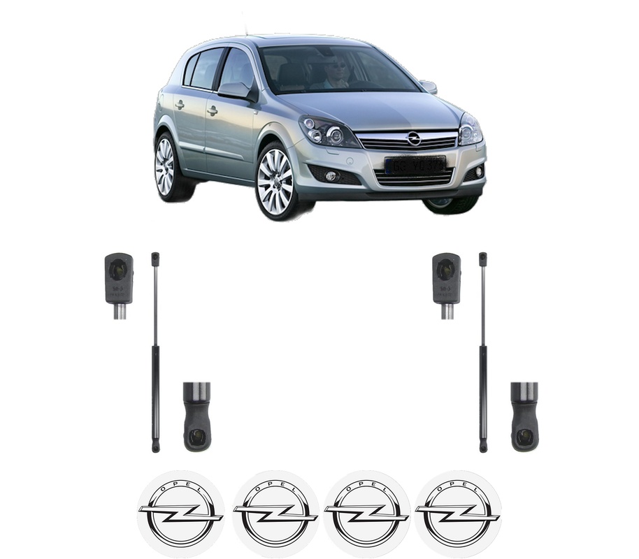Set amortizoare portbagaj haion pentru OPEL ASTRA H CLASSIC Hatchback (A04) din 2009-2009, 2 bucati, MAGNUM TECHNOLOGY, 4 stickere auto OPEL