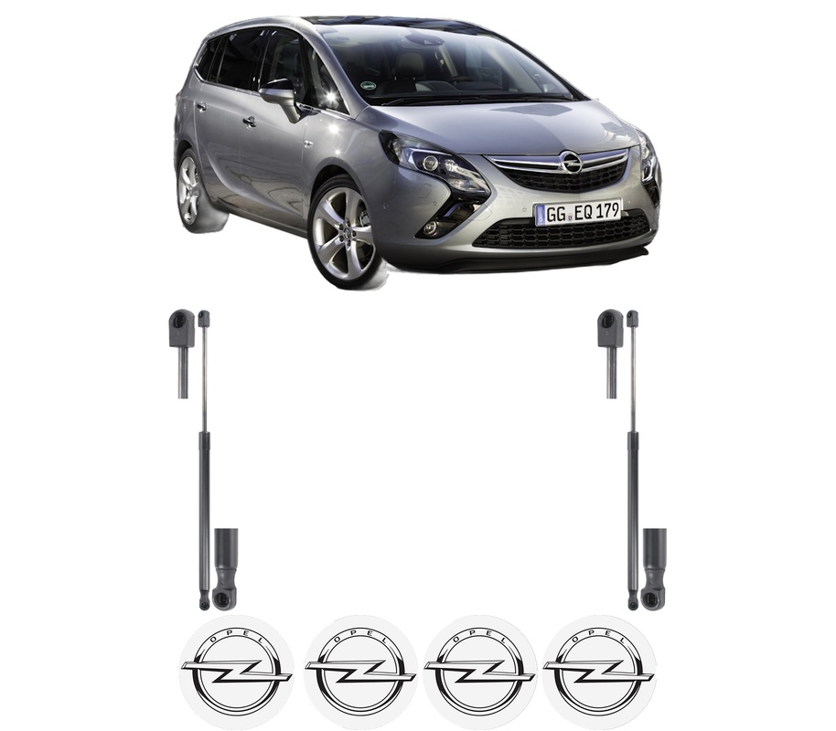 Set amortizoare portbagaj haion pentru OPEL ZAFIRA TOURER C (P12) din 2011-2019, 2 bucati, KROSNO, 4 stickere auto OPEL