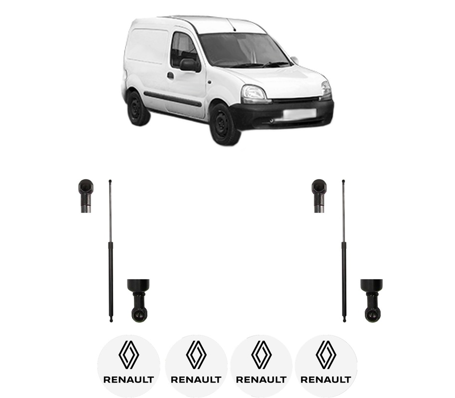 Set amortizoare portbagaj haion pentru RENAULT KANGOO Express (FC0/1_) din 2002-2007, 2 bucati, MAGNUM TECHNOLOGY, 4 stickere auto RENAULT