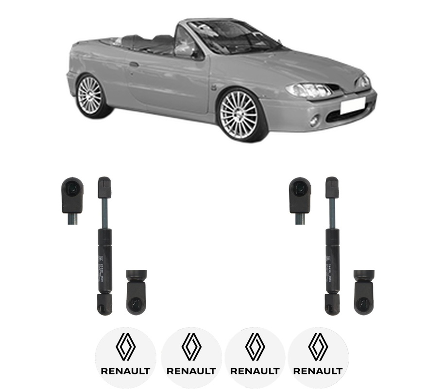 Set amortizoare portbagaj haion pentru RENAULT MEGANE I Cabriolet (EA0/1_) din 1996-2003, 2 bucati, KROSNO, 4 stickere auto RENAULT