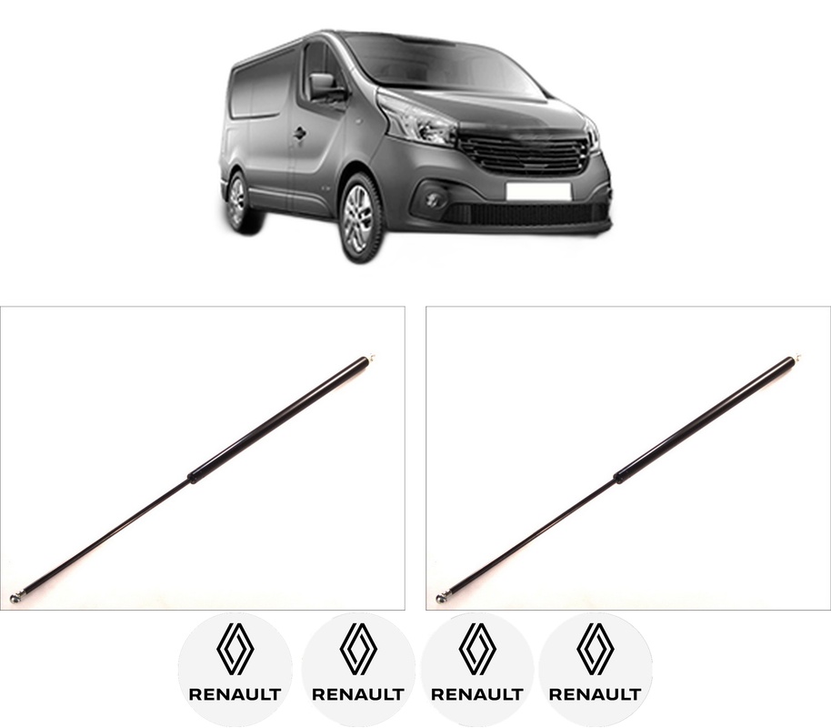 Set amortizoare portbagaj haion pentru RENAULT TRAFIC III Van (FG_) din 2014-2015, 2 bucati, KROSNO, 4 stickere auto RENAULT
