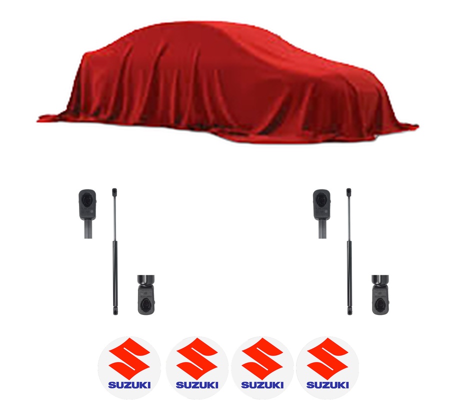 Set amortizoare portbagaj haion pentru SUZUKI SX4 (EY, GY) din 2006-2015, 2 bucati, MAGNUM TECHNOLOGY, 4 stickere auto SUZUKI