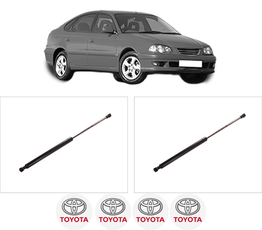 Set amortizoare portbagaj haion pentru TOYOTA AVENSIS Liftback (_T22_) din 1997-2003, 2 bucati, KROSNO, 4 stickere auto TOYOTA