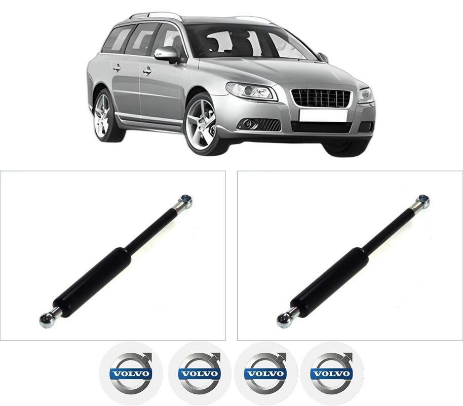 Set amortizoare portbagaj haion pentru VOLVO V70 III (135) din 2007-2016, 2 bucati, KROSNO, 4 stickere auto VOLVO