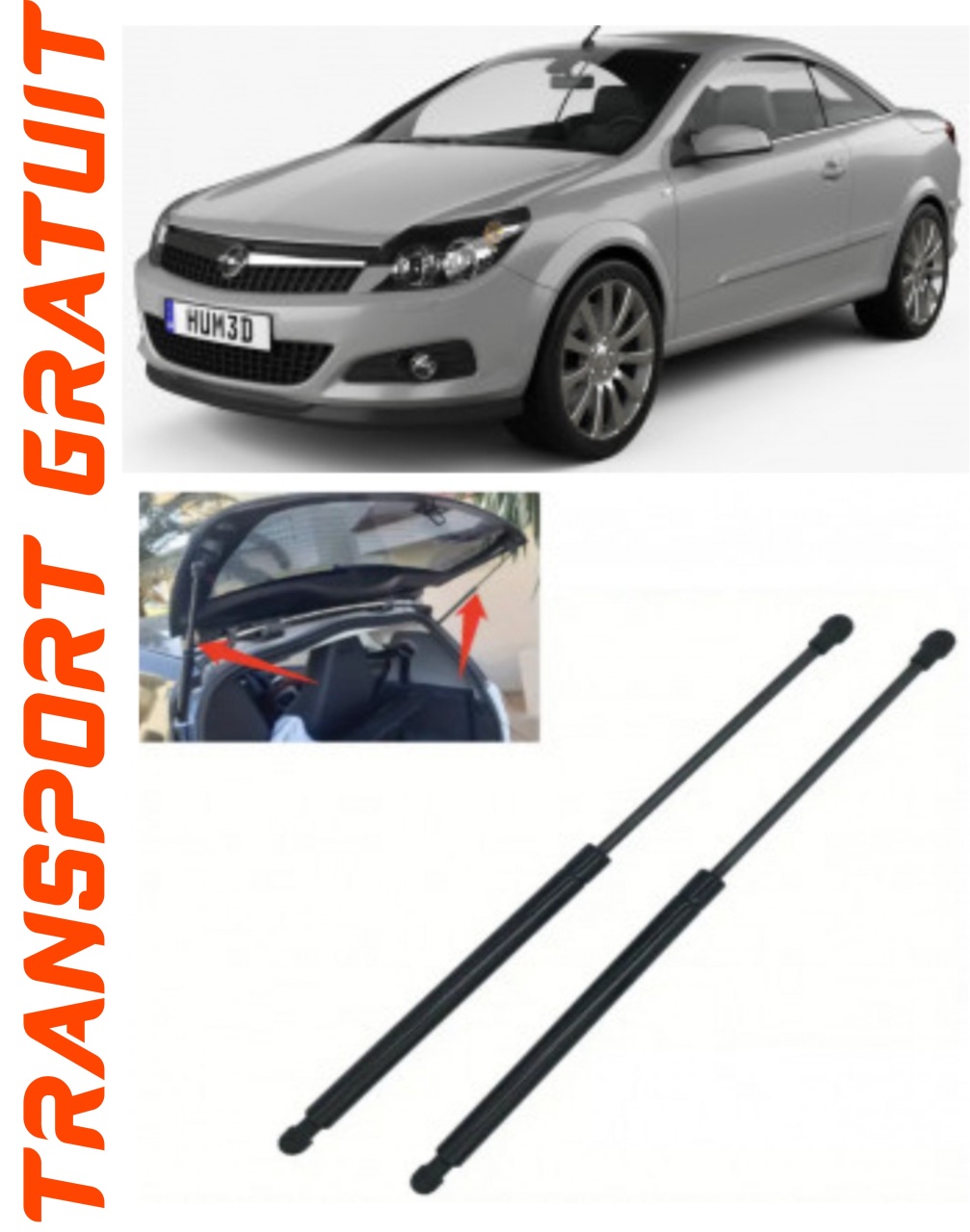 Set 2 amortizoare Haion portbagaj pentru masina Opel Astra