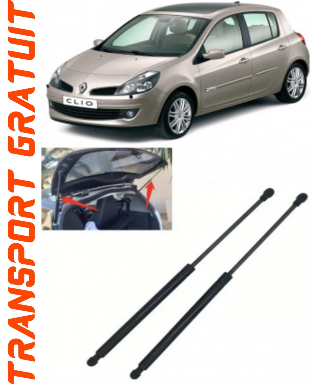 Set 2 amortizoare Haion portbagaj pentru masina Renault Clio