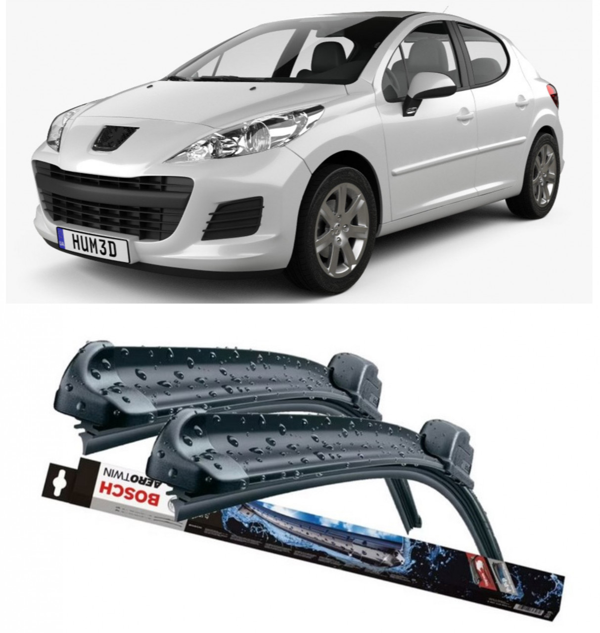 Stergatoare auto dedicat cu masina Peugeot 207