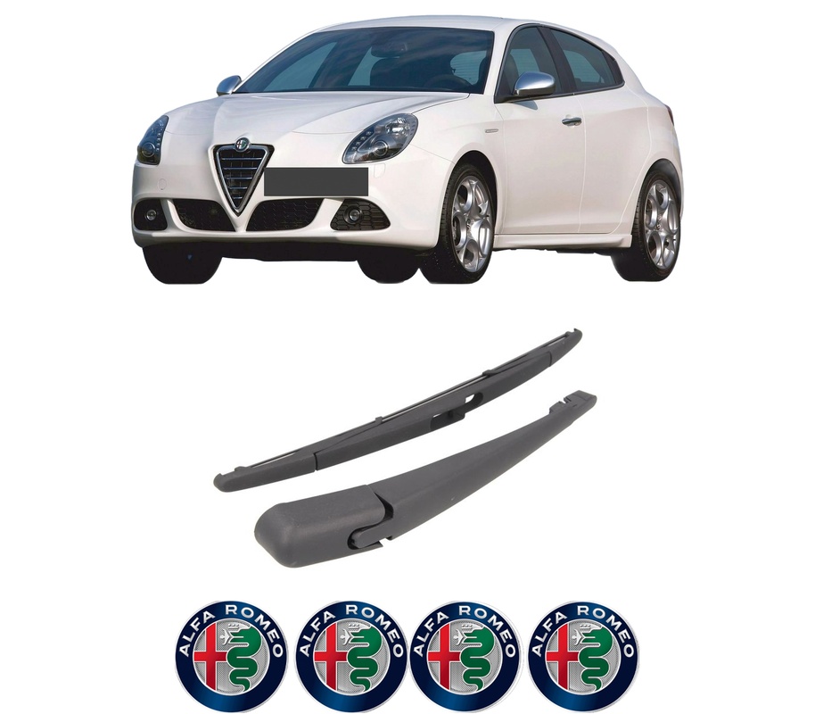 Set brat stergator spate cu lamela pentru ALFA ROMEO GIULIETTA (940_) din 2010-2020, pentru spate, din cauciuc siliconat rezistent, Cri-Flo, 4 stickere auto ALFA ROMEO