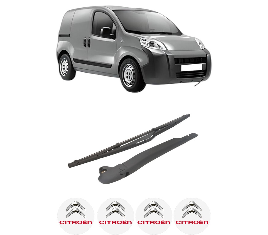 Set brat stergator spate cu lamela pentru CITROEN NEMO Box Body/MPV (AA_) din 2008-2010, pentru spate, din cauciuc siliconat rezistent, Cri-Flo, 4 stickere auto CITROEN