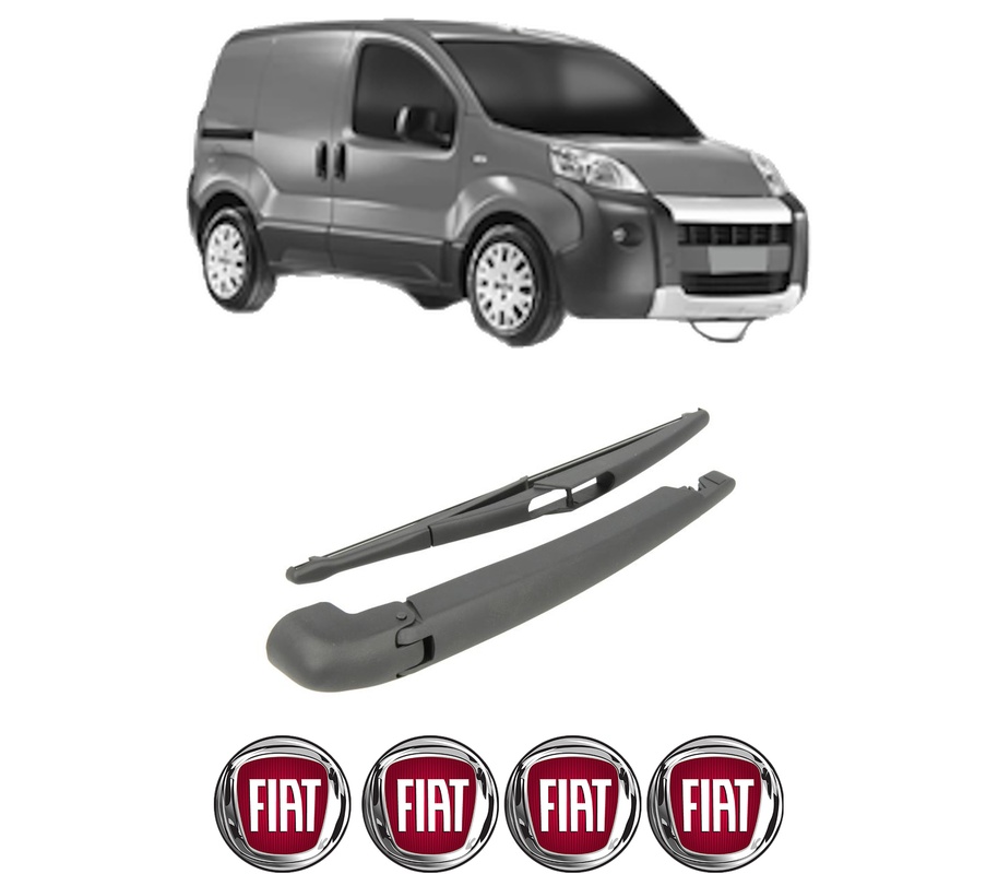 Set brat stergator spate cu lamela pentru FIAT 500 (312_) din 2007-2013, pentru spate, din cauciuc siliconat rezistent, Cri-Flo, 4 stickere auto FIAT