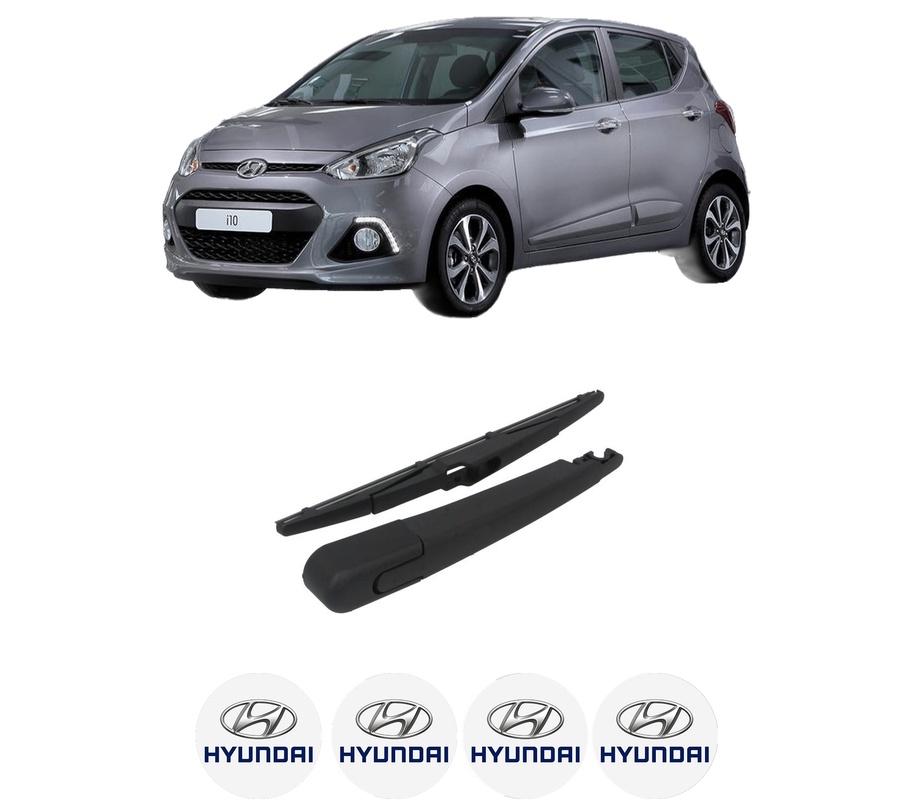 Set brat stergator spate cu lamela pentru HYUNDAI i10 II (BA, IA) din 2013-2019, pentru spate, din cauciuc siliconat rezistent, Cri-Flo, 4 stickere auto HYUNDAI