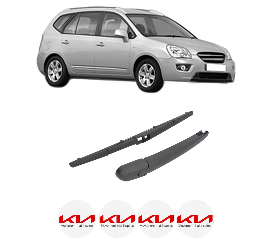 Set brat stergator spate cu lamela pentru KIA CARENS III MPV (UN) din 2006-2013, pentru spate, din cauciuc siliconat rezistent, Cri-Flo, 4 stickere auto KIA