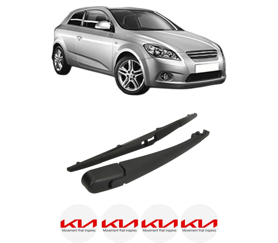 Set brat stergator spate cu lamela pentru KIA CEE'D Hatchback (ED) din 2006-2012, pentru spate, din cauciuc siliconat rezistent, Cri-Flo, 4 stickere auto KIA