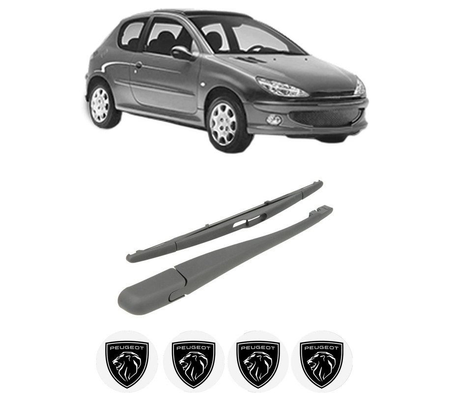 Set brat stergator spate cu lamela pentru PEUGEOT 206 Hatchback (2A/C) din 1998-2012, pentru spate, din cauciuc siliconat rezistent, Cri-Flo, 4 stickere auto PEUGEOT
