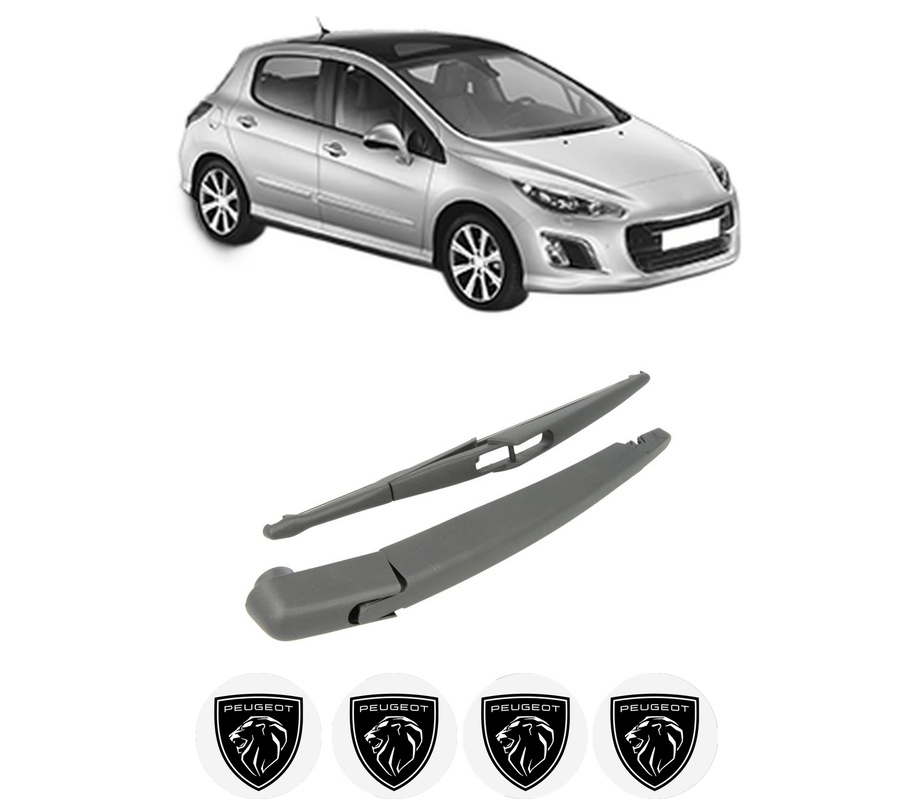 Set brat stergator spate cu lamela pentru PEUGEOT 308 I (4A_, 4C_) din 2007-2014, pentru spate, din cauciuc siliconat rezistent, Cri-Flo, 4 stickere auto PEUGEOT