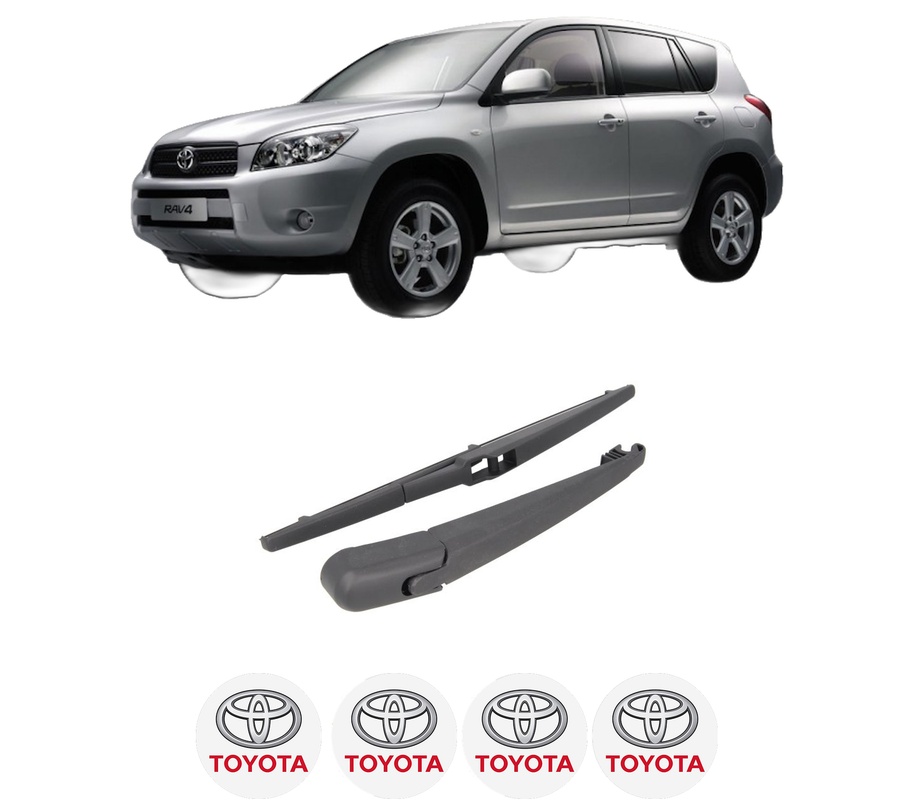 Set brat stergator spate cu lamela pentru TOYOTA RAV 4 III (_A3_) din 2005-2013, pentru spate, din cauciuc siliconat rezistent, Cri-Flo, 4 stickere auto TOYOTA