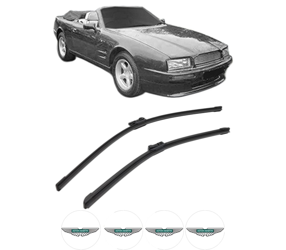 Set stergatoare auto ASTON MARTIN VIRAGE Vantage din 2011-2012, pentru parbriz auto, 2 bucati, Bosch Aerotwin, din cauciuc siliconat rezistent, 4 Stickere Auto ASTON MARTIN
