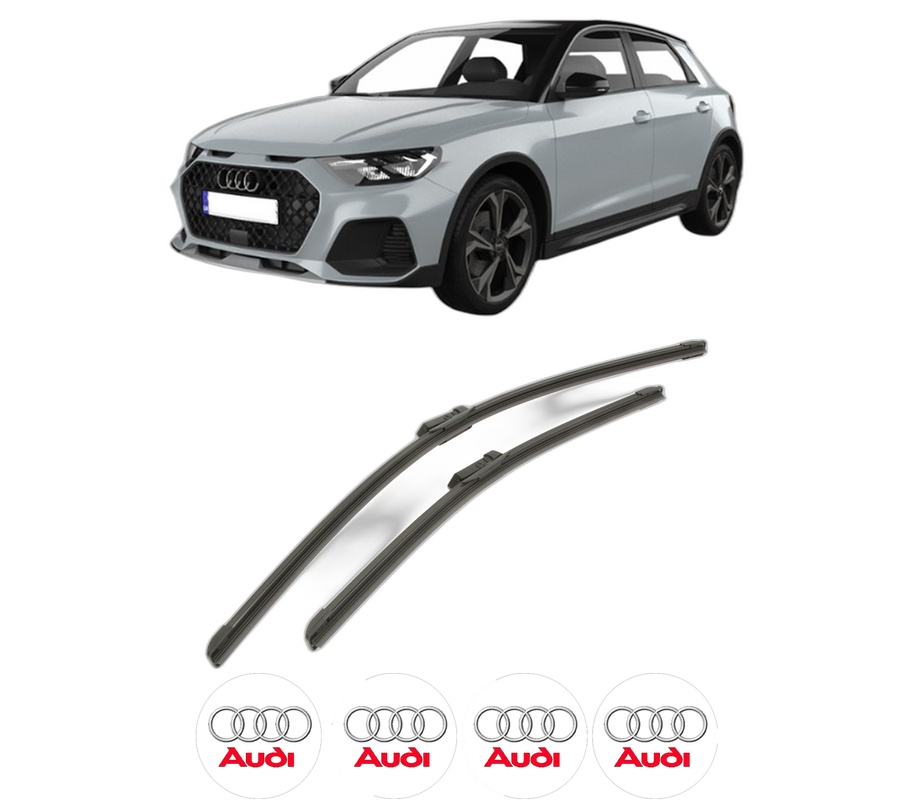 Set stergatoare auto AUDI A1 Allstreet (GBH) din 2022-2024, pentru parbriz auto, 2 bucati, Bosch Aerotwin, din cauciuc siliconat rezistent, 4 Stickere Auto AUDI
