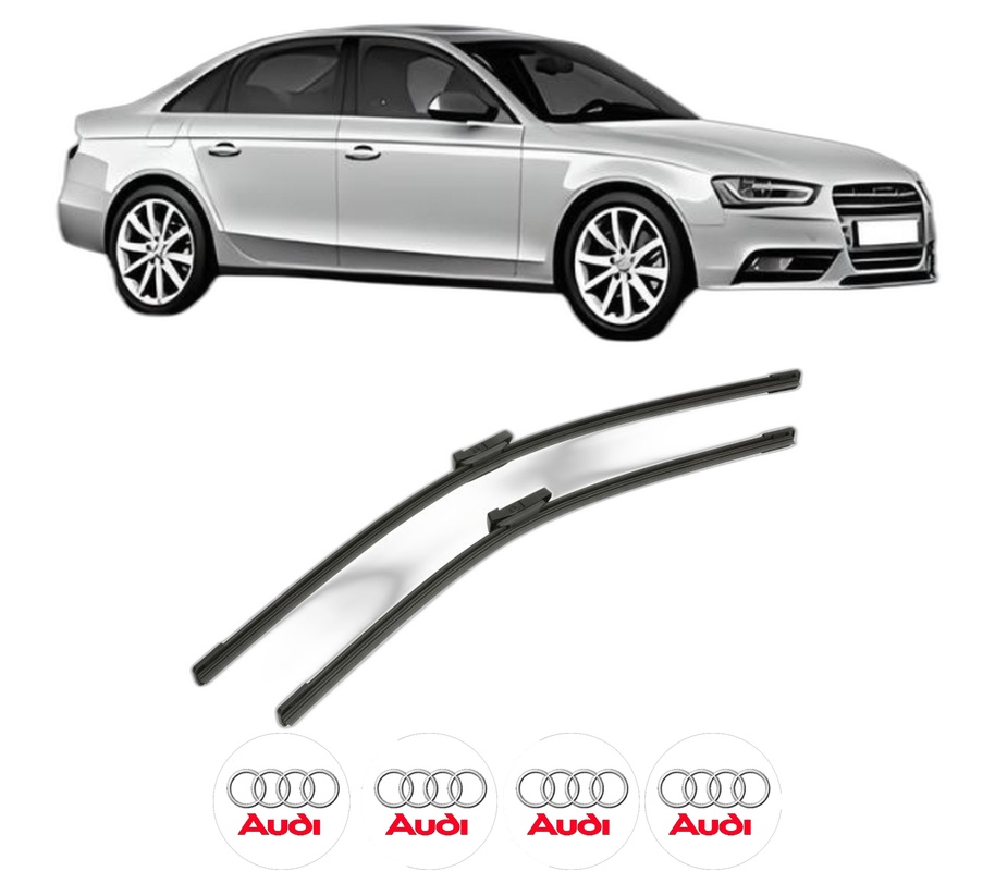 Set stergatoare auto AUDI A4 B8 (8K2) din 2007-2015, pentru parbriz auto, 2 bucati, Bosch Aerotwin, din cauciuc siliconat rezistent, 4 Stickere Auto AUDI