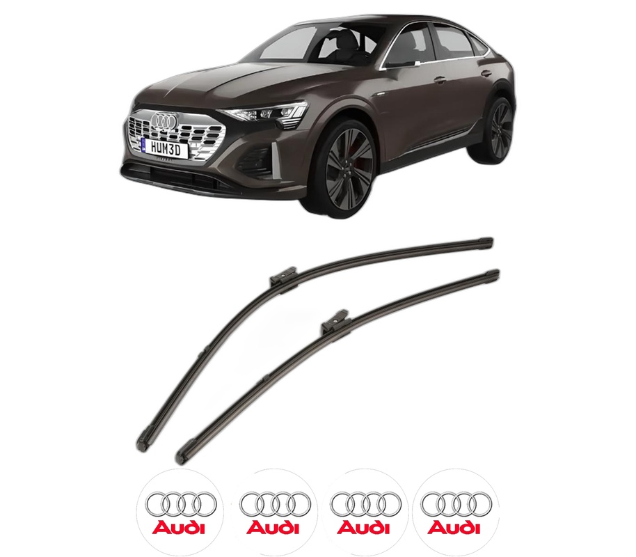Set stergatoare auto AUDI Q8 E-TRON Sportback (GET) din 2022, pentru parbriz auto, 2 bucati, Valeo Silencio Xtrm, din cauciuc siliconat rezistent, 4 Stickere Auto AUDI