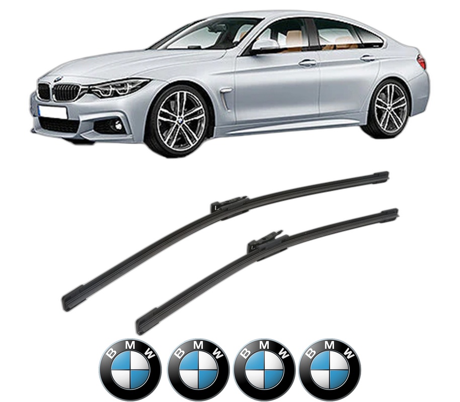 Set stergatoare auto BMW Seria 4 Gran Coupe (F36) din 2014-2021, pentru parbriz auto, 2 bucati, Bosch Aerotwin, din cauciuc siliconat rezistent, 4 Stickere Auto BMW Seria
