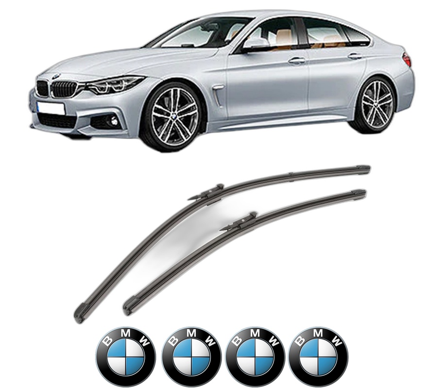 Set stergatoare auto BMW Seria 4 Gran Coupe (F36) din 2014-2021, pentru parbriz auto, 2 bucati, Valeo Silencio Xtrm, din cauciuc siliconat rezistent, 4 Stickere Auto BMW Seria