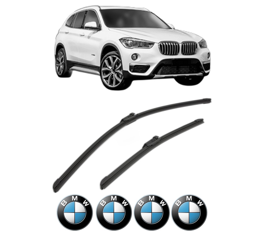 Set stergatoare auto BMW Seria X1 Van (F48) din 2015-2022, pentru parbriz auto, 2 bucati, Bosch Aerotwin, din cauciuc siliconat rezistent, 4 Stickere Auto BMW Seria