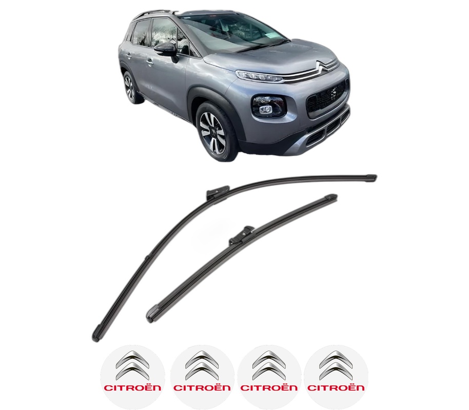 Set stergatoare auto CITROEN C3 AIRCROSS II Van (2C_, 2R_) din 2019, pentru parbriz auto, 2 bucati, Valeo Silencio Xtrm, din cauciuc siliconat rezistent, 4 Stickere Auto CITROEN