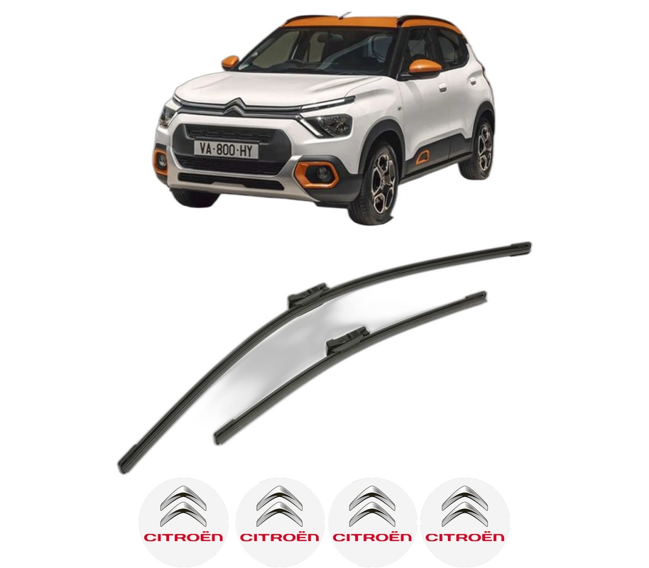 Set stergatoare auto CITROEN C3 ORIGIN III (SX) din 2024, pentru parbriz auto, 2 bucati, Bosch Aerotwin, din cauciuc siliconat rezistent, 4 Stickere Auto CITROEN