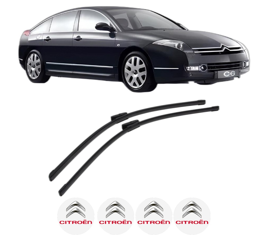 Set stergatoare auto CITROEN C6 (TD_) din 2005-2012, pentru parbriz auto, 2 bucati, Bosch Aerotwin Multi, din cauciuc siliconat rezistent, 4 Stickere Auto CITROEN