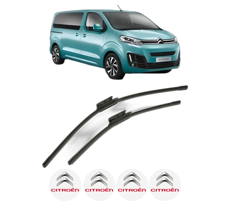 Set stergatoare auto CITROEN SPACETOURER Bus (V_) din 2016-2023, pentru parbriz auto, 2 bucati, Bosch Aerotwin, din cauciuc siliconat rezistent, 4 Stickere Auto CITROEN