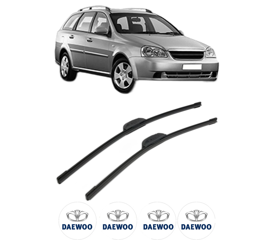 Set stergatoare auto DAEWOO NUBIRA Wagon (J200) din 2003, pentru parbriz auto, 2 bucati, Bosch Aerotwin Retrofit, din cauciuc siliconat rezistent, 4 Stickere Auto DAEWOO