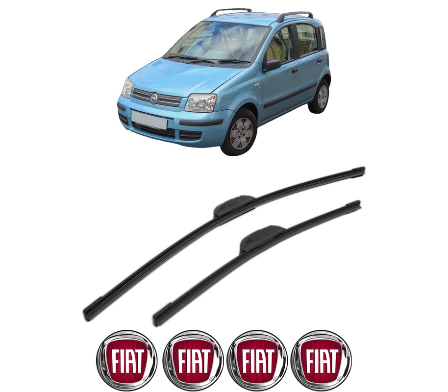 Set stergatoare auto FIAT PANDA Hatchback Van (169_) din 2004-2011, pentru parbriz auto, 2 bucati, Bosch Aerotwin Retrofit, din cauciuc siliconat rezistent, 4 Stickere Auto FIAT
