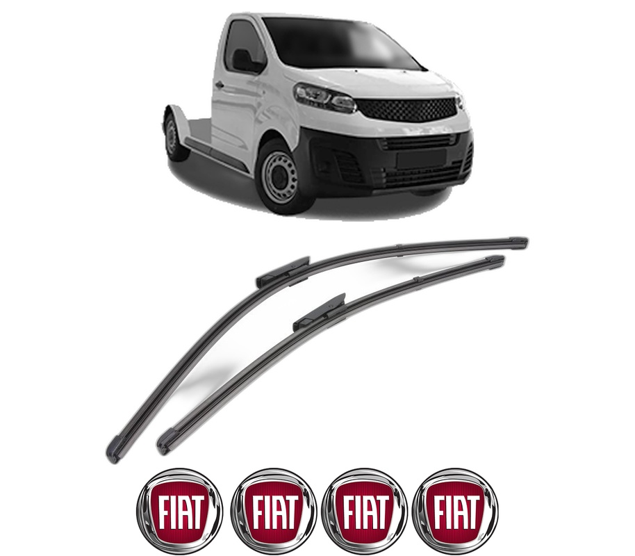Set stergatoare auto FIAT SCUDO Platform/Chassis din 2022-2023, pentru parbriz auto, 2 bucati, Valeo Silencio Xtrm, din cauciuc siliconat rezistent, 4 Stickere Auto FIAT