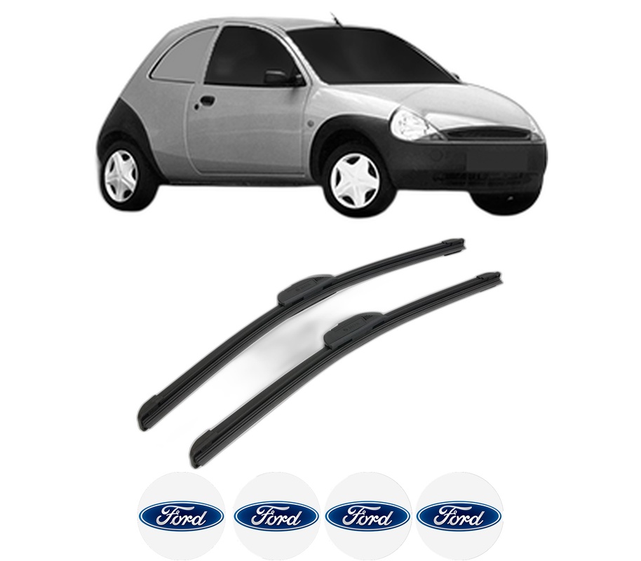 Set stergatoare auto FORD KA Van (RB) din 2002-2005, pentru parbriz auto, 2 bucati, Bosch Aerotwin Retrofit, din cauciuc siliconat rezistent, 4 Stickere Auto FORD