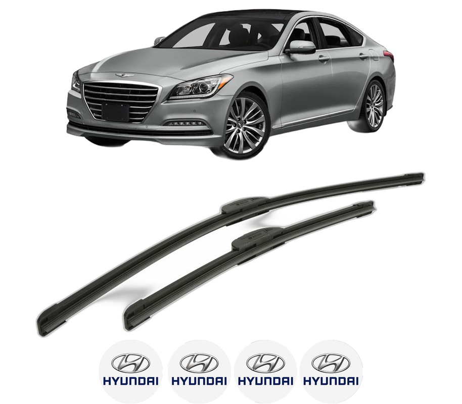 Set stergatoare auto HYUNDAI GENESIS (DH) din 2014, pentru parbriz auto, 2 bucati, Bosch Aerotwin Retrofit, din cauciuc siliconat rezistent, 4 Stickere Auto HYUNDAI