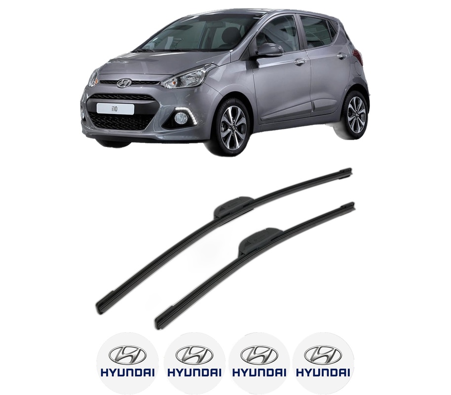 Set stergatoare auto HYUNDAI i10 II (BA, IA) din 2013-2014, pentru parbriz auto, 2 bucati, Bosch Aerotwin Retrofit, din cauciuc siliconat rezistent, 4 Stickere Auto HYUNDAI