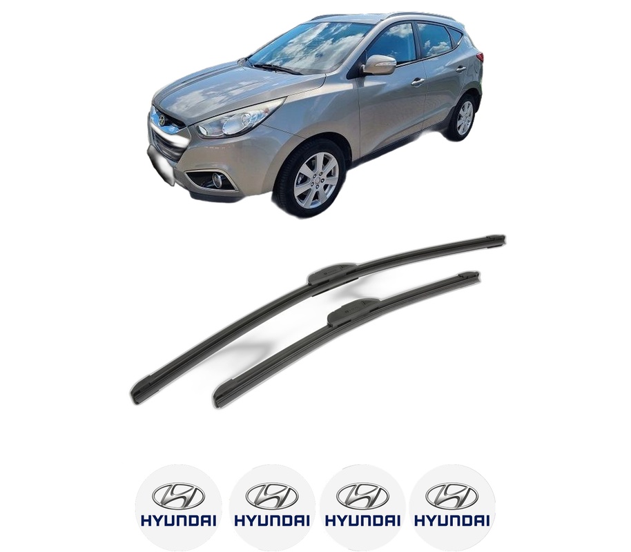 Set stergatoare auto HYUNDAI ix35 Van din 2009-2015, pentru parbriz auto, 2 bucati, Bosch Aerotwin Retrofit, din cauciuc siliconat rezistent, 4 Stickere Auto HYUNDAI