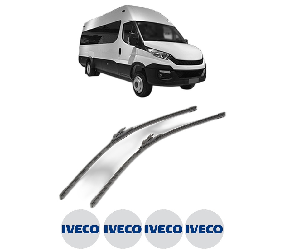 Set stergatoare auto IVECO DAILY VI Bus din 2014-2021, pentru parbriz auto, 2 bucati, Bosch Aerotwin, din cauciuc siliconat rezistent, 4 Stickere Auto IVECO