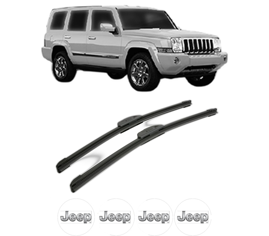 Set stergatoare auto JEEP COMMANDER VAN (XH) din 2005, pentru parbriz auto, 2 bucati, Bosch Aerotwin Retrofit, din cauciuc siliconat rezistent, 4 Stickere Auto JEEP