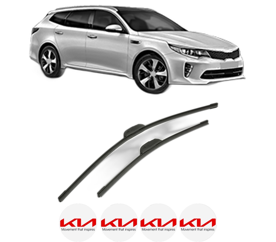 Set stergatoare auto KIA OPTIMA Sportswagon (JF) din 2016-2019, pentru parbriz auto, 2 bucati, Bosch Aerotwin Retrofit, din cauciuc siliconat rezistent, 4 Stickere Auto KIA