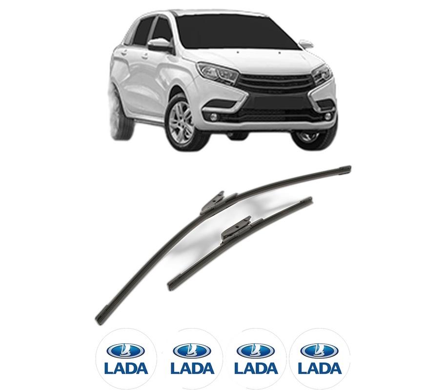 Set stergatoare auto LADA XRAY (GAB_) din 2016-2021, pentru parbriz auto, 2 bucati, Bosch Aerotwin, din cauciuc siliconat rezistent, 4 Stickere Auto LADA