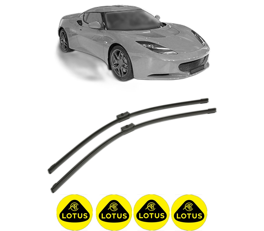 Set stergatoare auto LOTUS EVORA din 2009-2017, pentru parbriz auto, 2 bucati, Bosch Aerotwin, din cauciuc siliconat rezistent, 4 Stickere Auto LOTUS