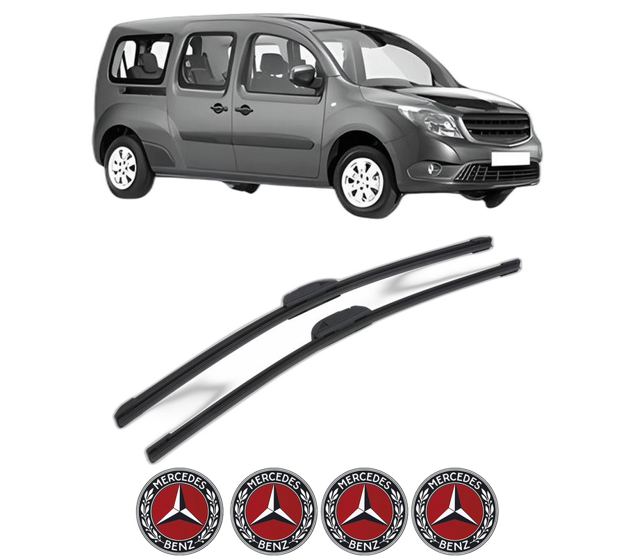 Set stergatoare auto MERCEDES-BENZ CITAN MPV (W415) din 2012-2021, pentru parbriz auto, 2 bucati, Bosch Aerotwin Retrofit, din cauciuc siliconat rezistent, 4 Stickere Auto MERCEDES-BENZ